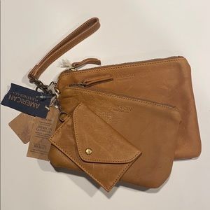 American Leather Co 3 piece pouch set